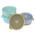 BPA-free 100% safe food grade silicone baby bowl with spoon heat and scald silicone tableware